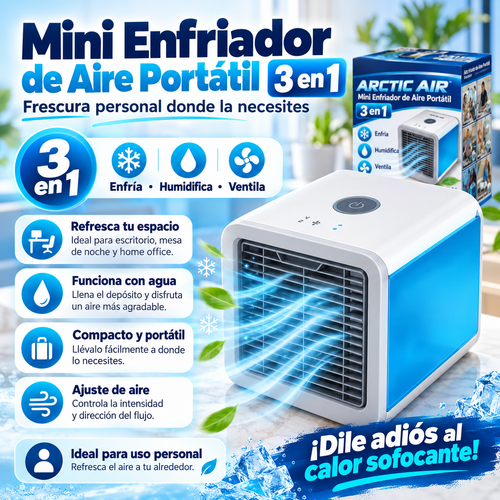 Mini Enfriador de Aire Portátil 3 en 1